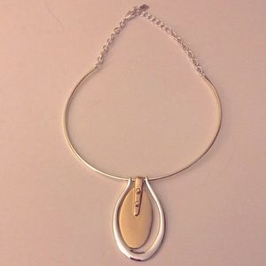 RLM SOHO ROBERT LEE MORRIS SILVER CHOKER WITH EXTENSION & SILVER & GOLD PENDANT